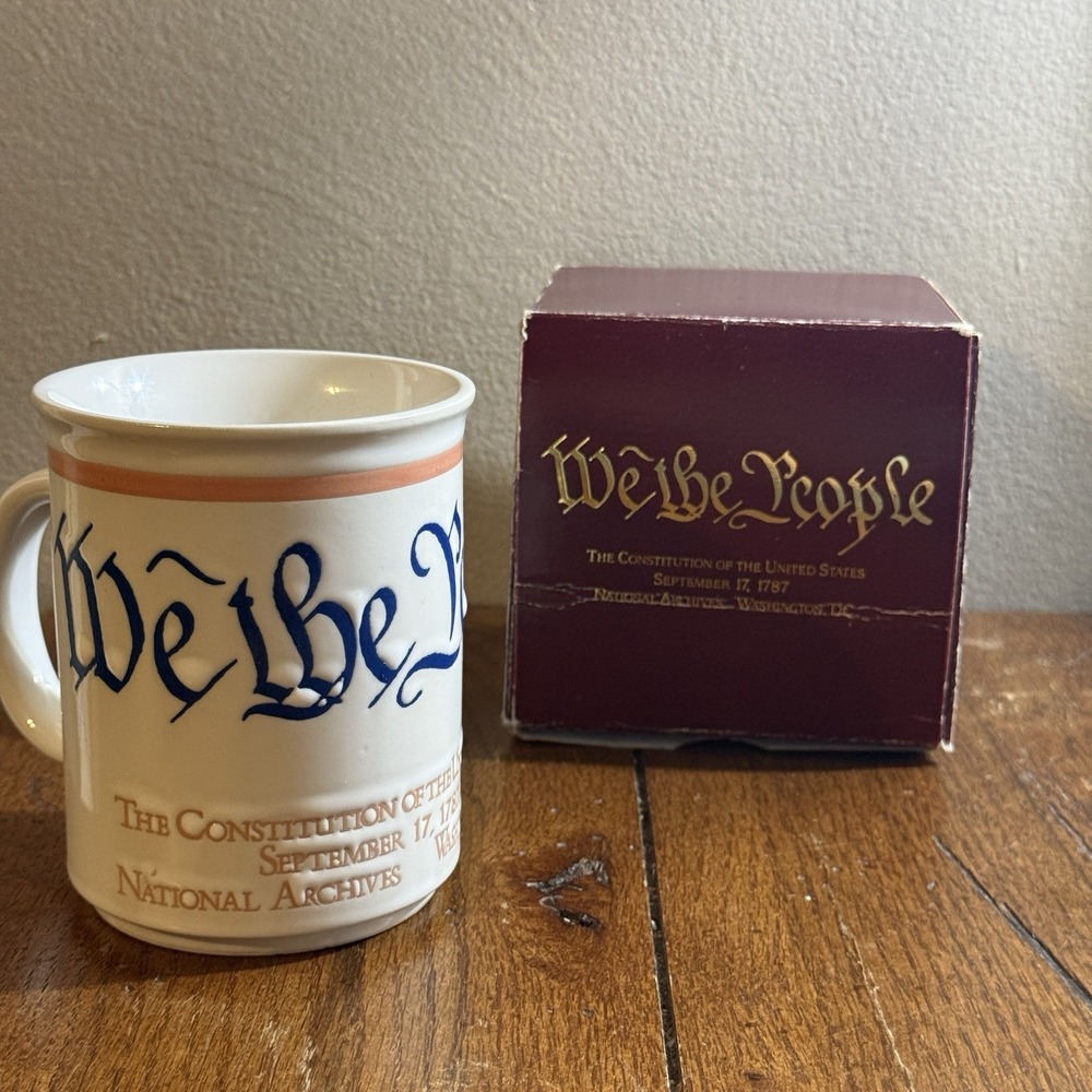 Vintage We the People Constitution Souvenir Coffee Mug Patriotic NOS